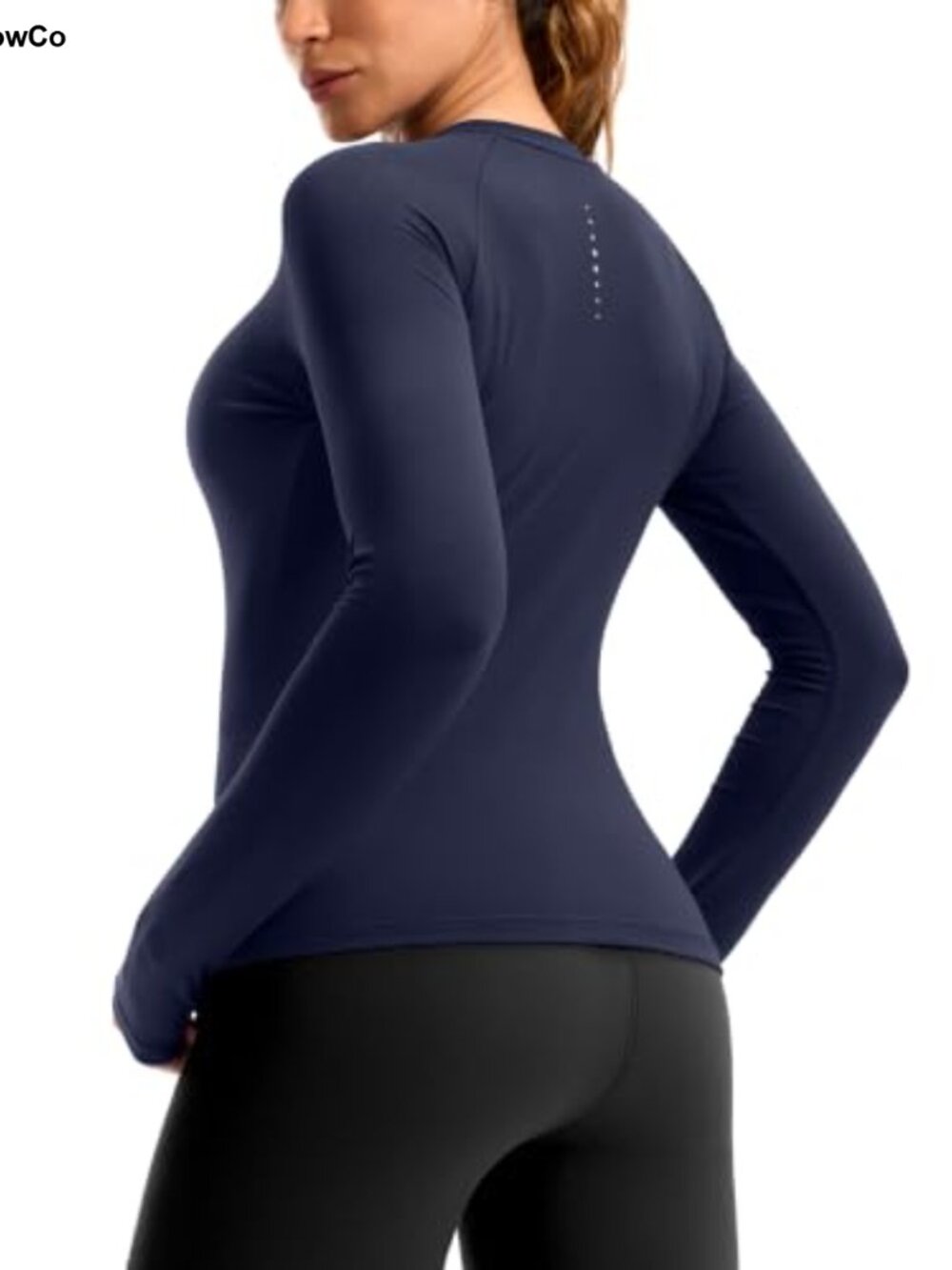 Ultra-Soft Long Sleeve Workout Top Slim Fit Thumb Holes Raglan Reflective